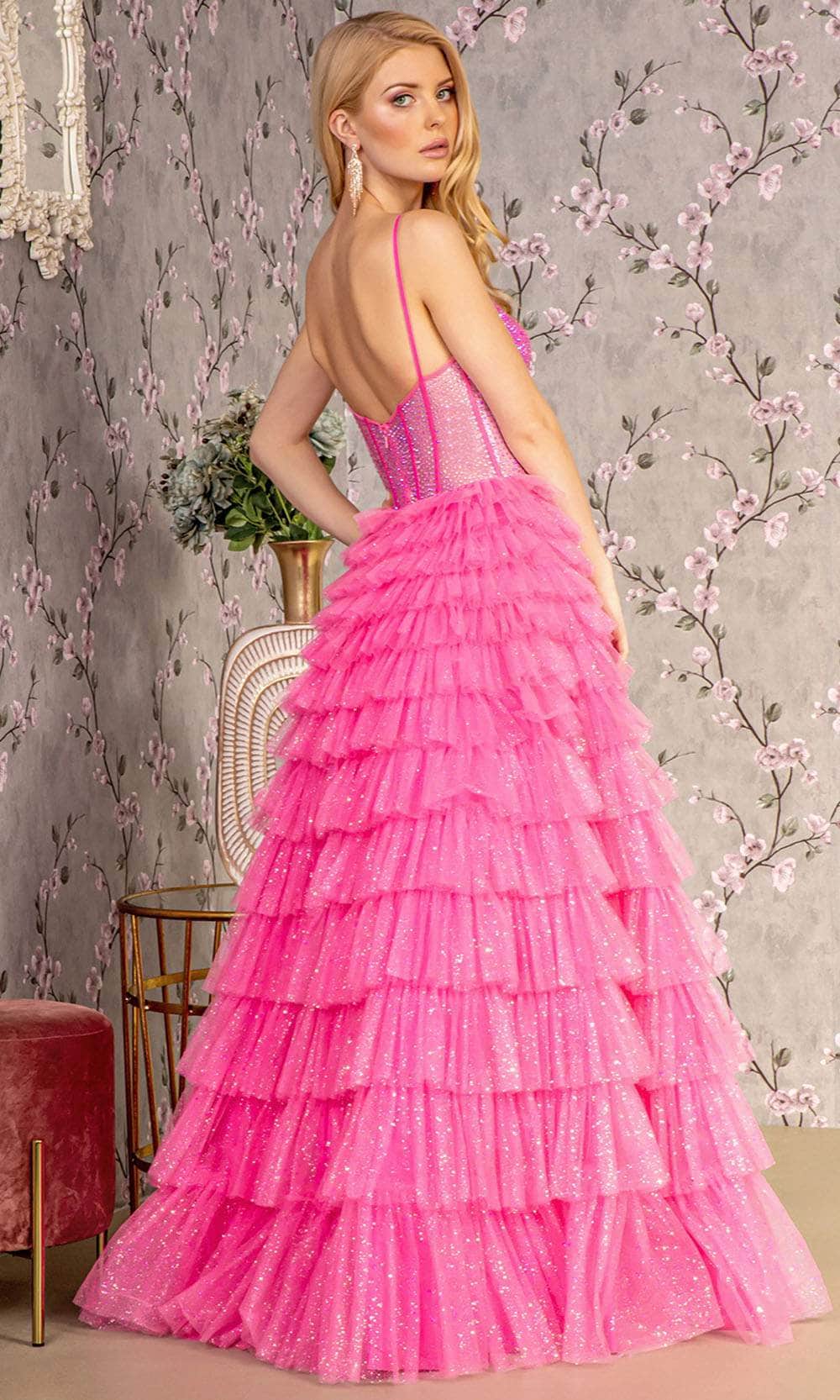 GLS by Gloria GL3463 - Long Mesh A-Line Dress - Sleeveless, Sheer Corset Bodice, Heat Set Stone Embellishments, Ruffled Skirt, Back Zipper Closure ADASA GLS by Gloria GL3463 - Long Mesh A-Line Dress - Sleeveless, Sheer Corset Bodice, Heat Set Stone Embellishments, Ruffled Skirt, Back Zipper Closure ADASA