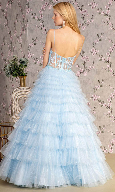 GLS by Gloria GL3464 - Sleeveless Ruffled Skirt Gown Prom Dresses