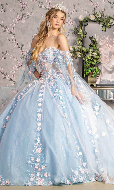 GLS by Gloria GL3468 - Off-Shoulder Sweetheart Neck Ballgown Ball Gowns XS / Baby Blue