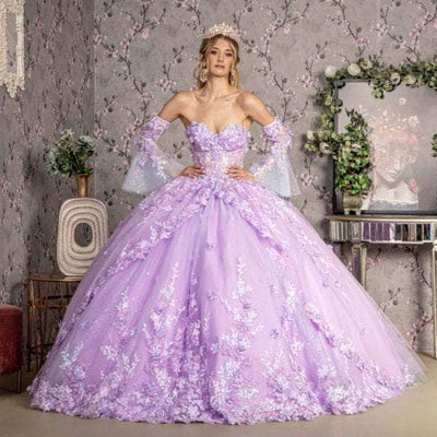 GLS by Gloria GL3470 - Corset Bodice Embroidered Ballgown Ball Gowns
