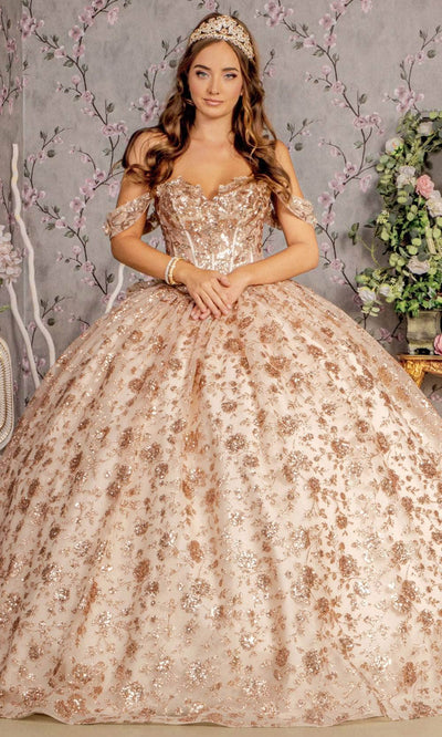 GLS by Gloria GL3485 - Sweetheart Off-Shoulder Ballgown Ball Gowns XS / Champagne/Gold