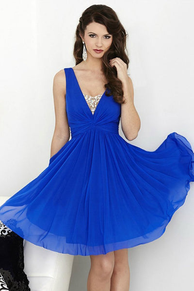 Tiffany Homecoming - 27057SC Sleeveless Flowy Short Dress