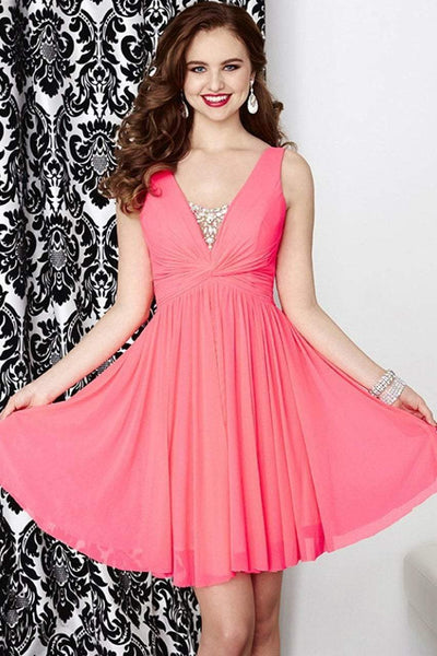 Tiffany Homecoming - 27057SC Sleeveless Flowy Short Dress