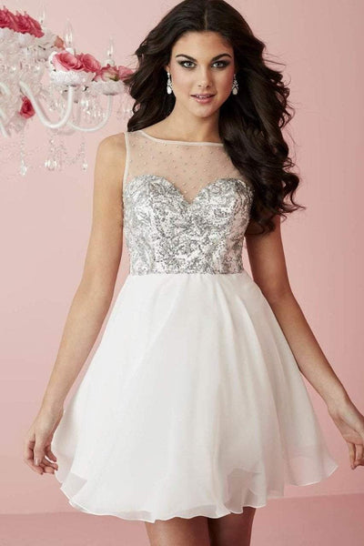 Tiffany Homecoming - 27102 Illusion Bateau Neckline Sequined Lace Short Dress Special Occasion Dress