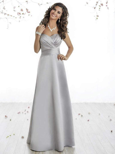 Damas - 52416 Pleated Sweetheart Satin A-line Dress Special Occasion Dress XS / Platinum