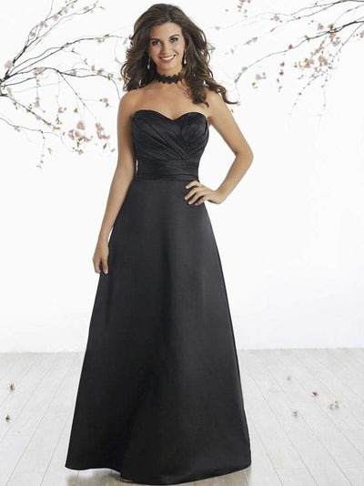 Damas - 52416 Pleated Sweetheart Satin A-line Dress Special Occasion Dress XS / Black