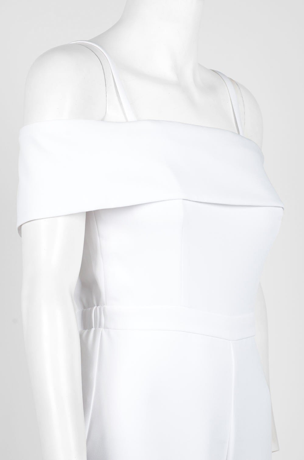 Laundry - HP01K57G Off-Shoulder Popover Crepe Jumpsuit In White