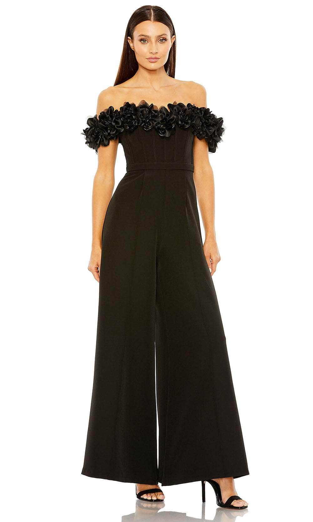 Ieena Duggal 11763 - Off Shoulder Jumpsuit 0 /  Black