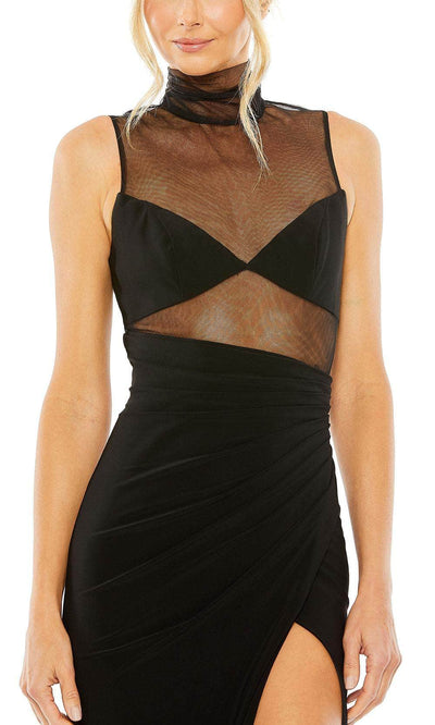 Ieena Duggal 11780 - Sheer Cut Out High Slit Jersey Dress Prom Dresses