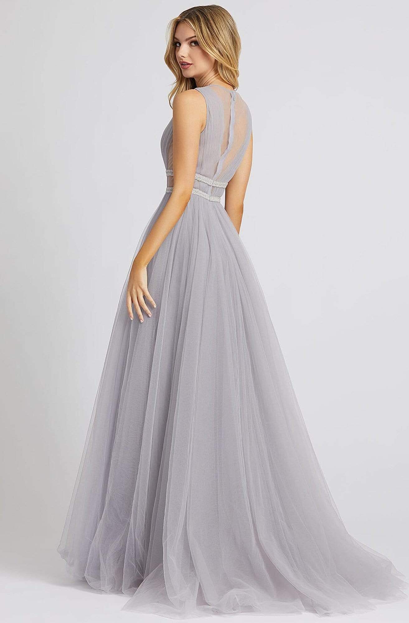 Ieena Duggal - 20188I Sheer Sleeveless High Neck A-Line Evening Gown Evening Dresses