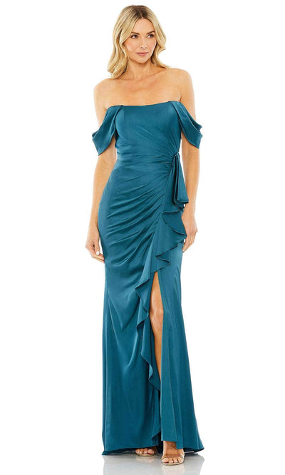 Ieena Duggal 20678 - Draped Evening Gown 0 /  Ocean