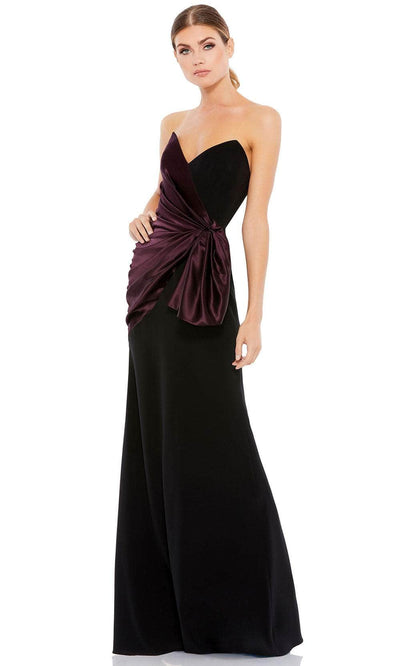 Ieena Duggal 2648 - Two Tone Prom Gown 2 /  Black Plum