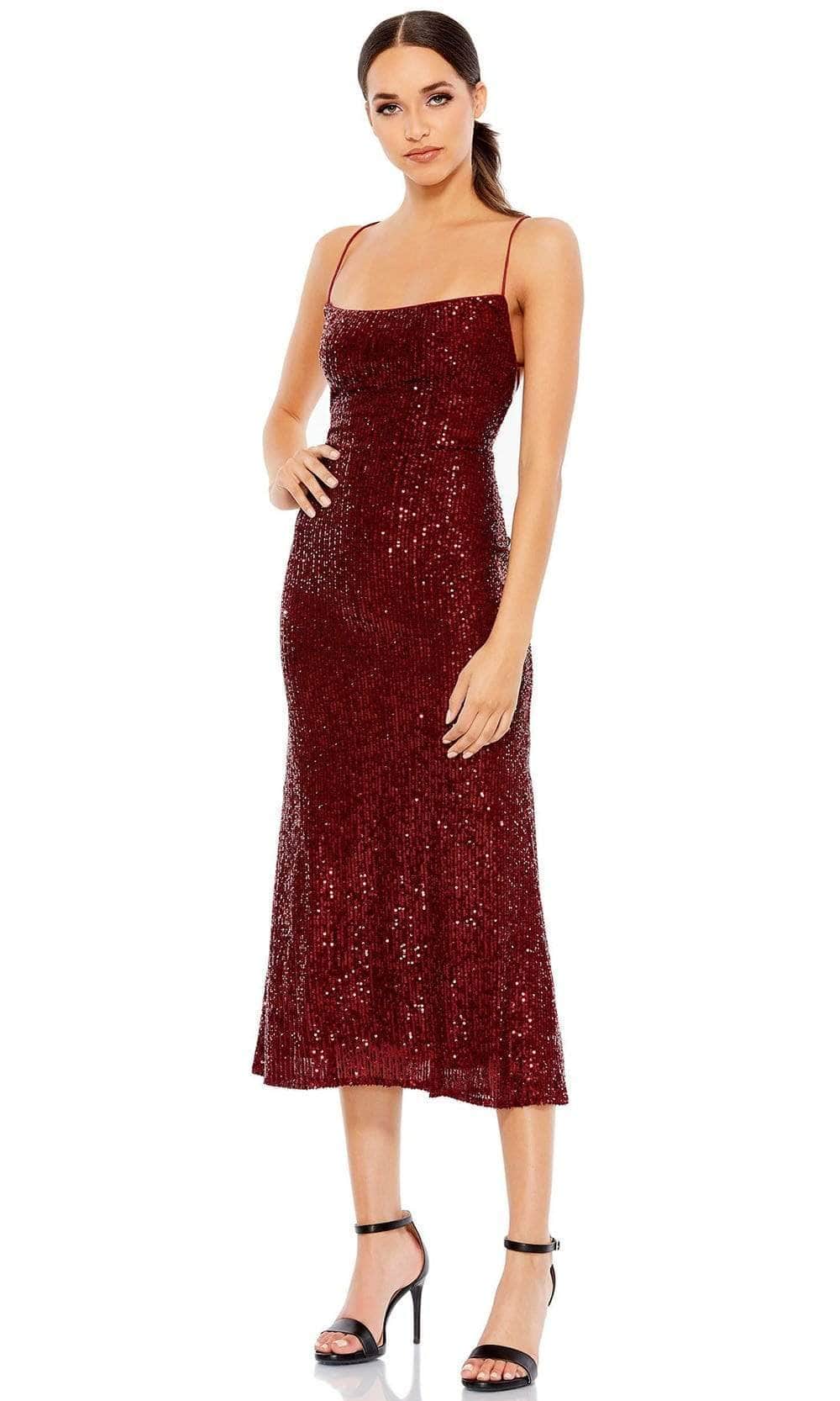 Ieena Duggal - 26480 Fitted Bodice Sequin Midi Dress Cocktail Dresses