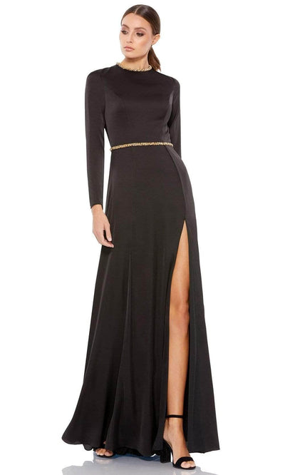 Ieena Duggal - 26524 Crystal Trim A-Line Gown Evening Dresses 0 / Black