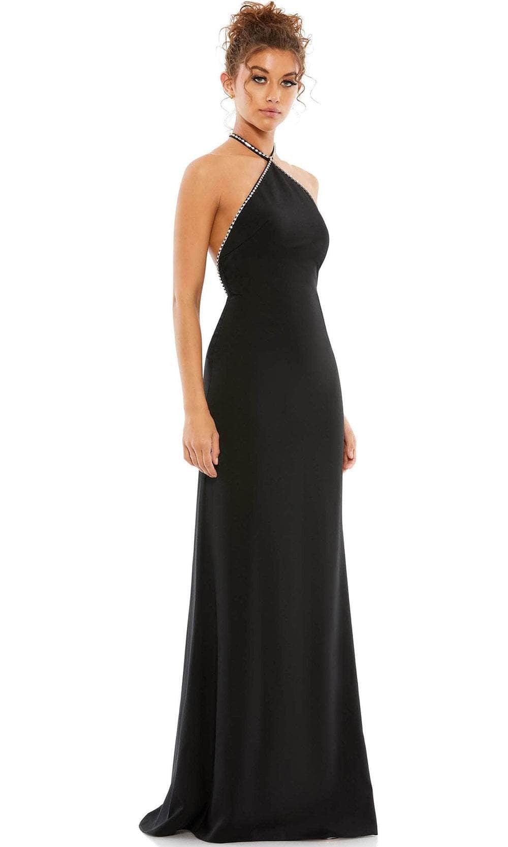 Ieena Duggal 26580 - Rhinestone Accented Halter Neckline Formal Dress Special Occasion Dress 0 / Black