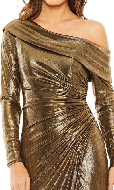 Ieena Duggal 27175 - Asymmetric Metallic Evening Gown Evening Dresses