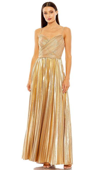 Ieena Duggal 27489 - A-Line Long Dress 0 /  Gold