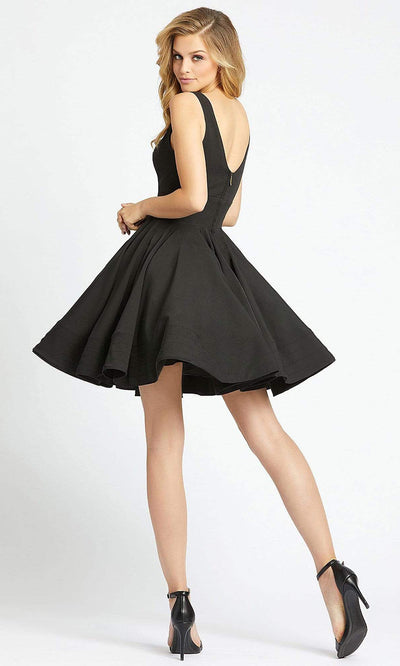 Ieena Duggal - 48478 V-Neck Flutter Cocktail Dress - 1 pc Black in Size 4 Available CCSALE 16 / Black