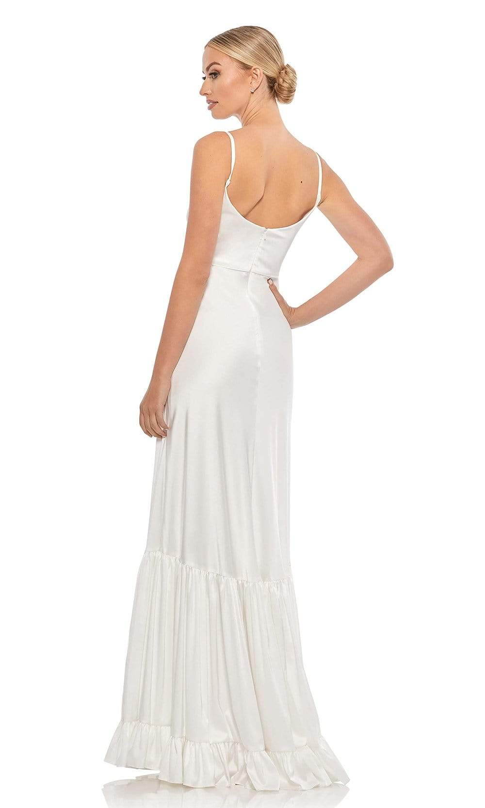Ieena Duggal - 55381I Spaghetti Strap Scoop Neck Satin Dress Evening Dresses