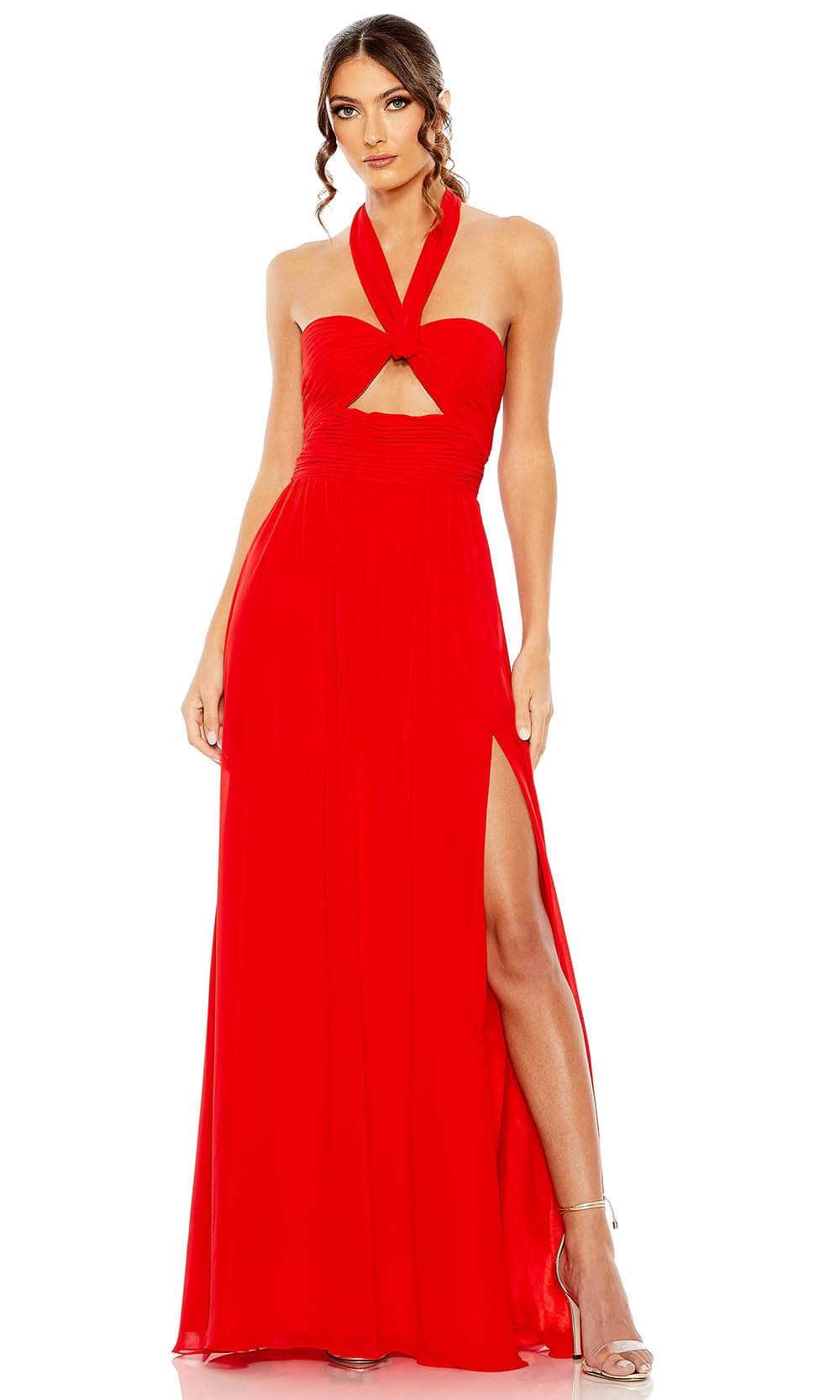 Ieena Duggal 55898 - Halter A-Line Evening Gown Special Occasion Dress 0 / Red