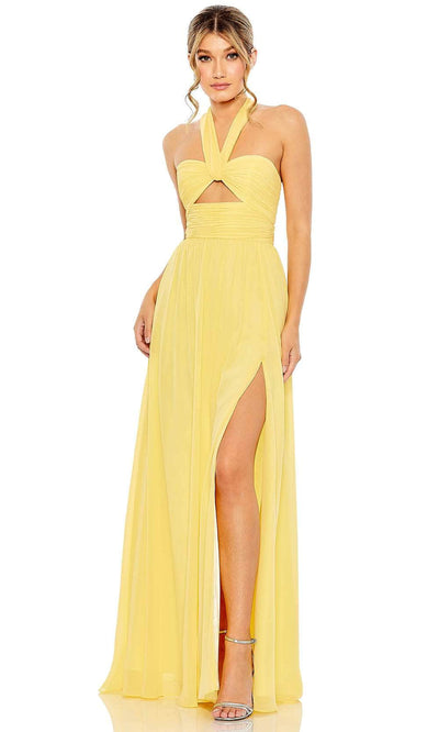 Ieena Duggal 55898 - Halter A-Line Evening Gown Special Occasion Dress 0 / Sunshine