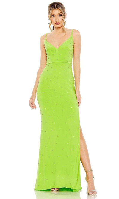 Ieena Duggal 67812 - Fitted Rhinestone Evening Dress Evening Dresses 0 / Apple Green