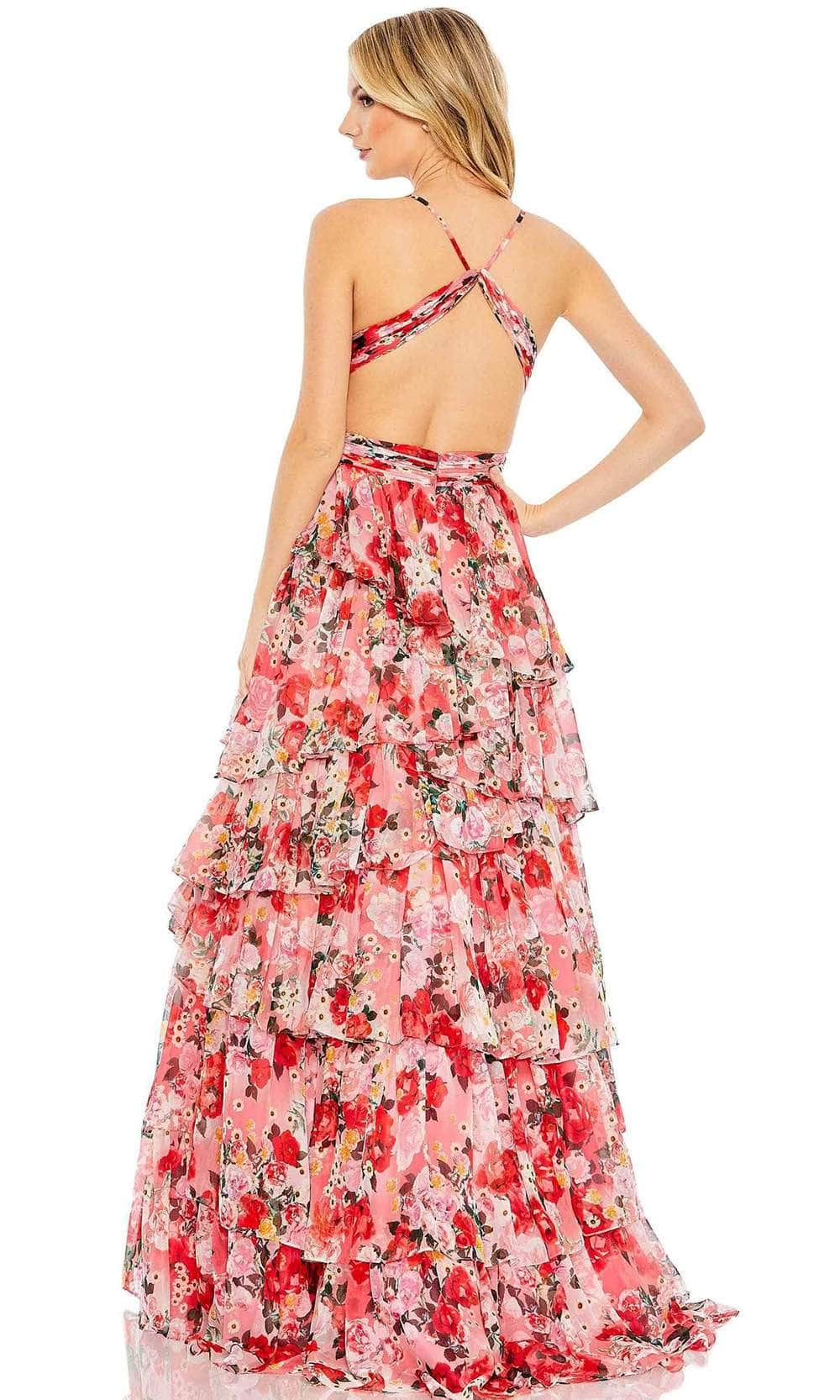 Ieena Duggal 67985 - Ruffled Plunging V-neck Long Dress Prom Dresses