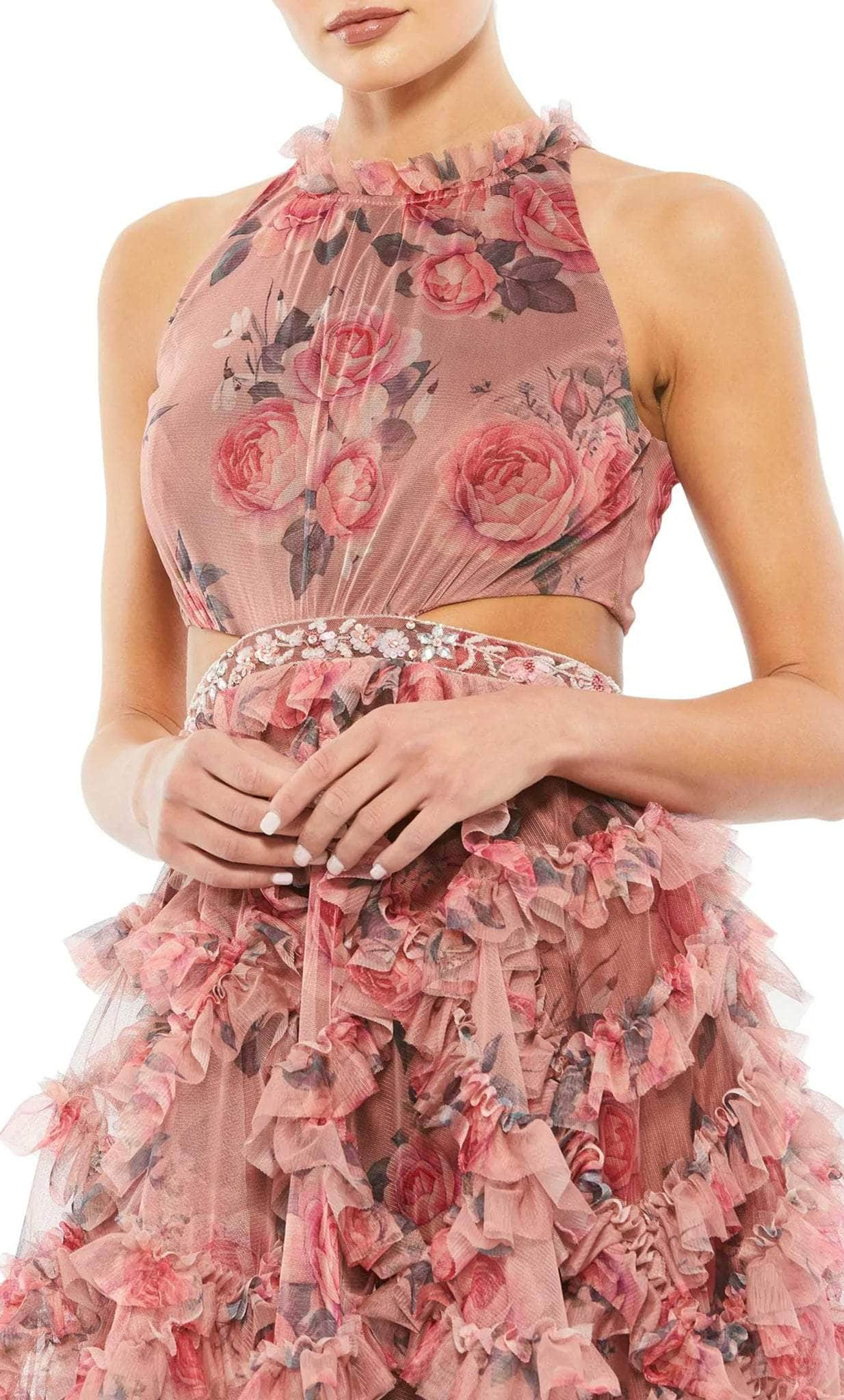 Ieena Duggal 9153 - Rose Printed Dress