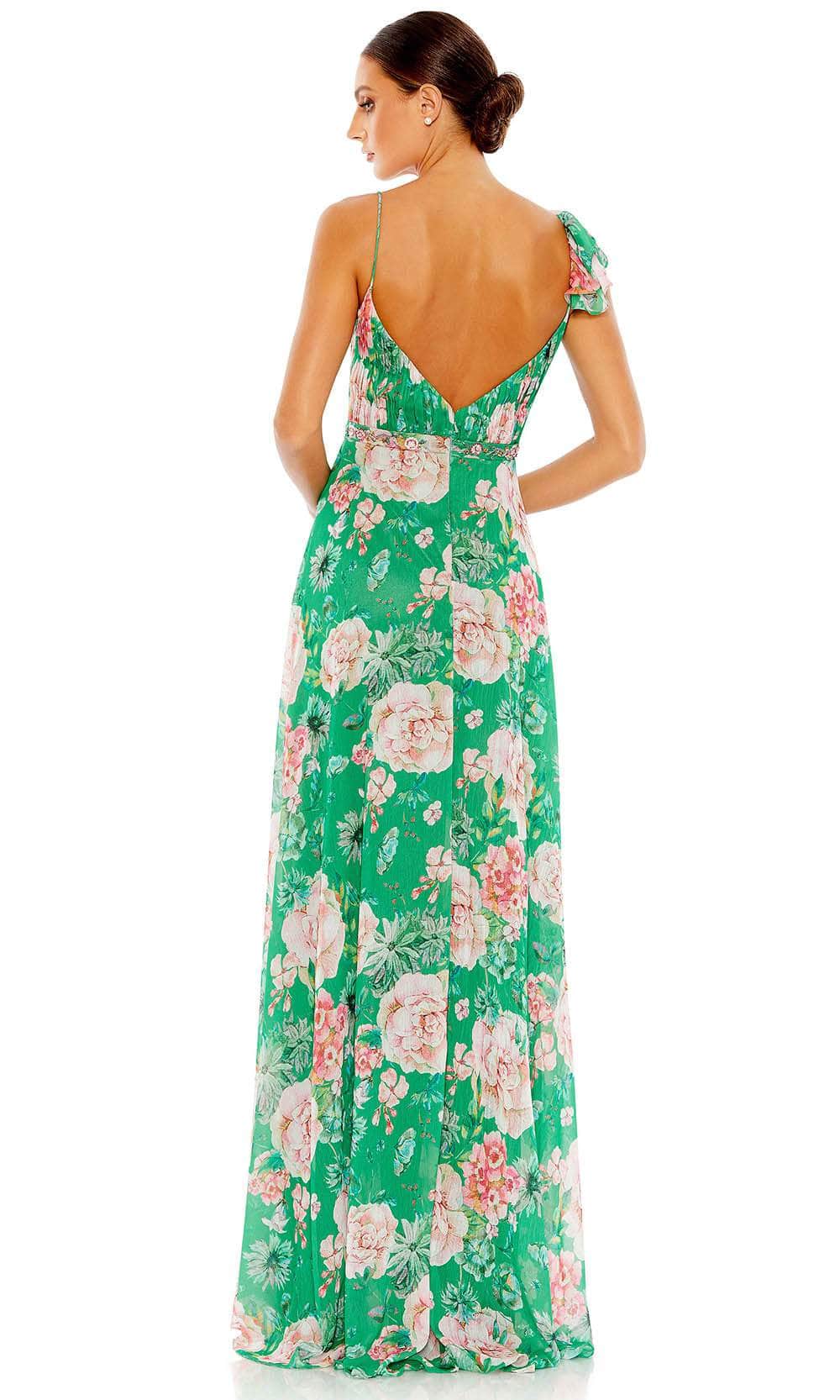 Ieena Duggal 9175 - Floral Print V-Neck Prom Gown Special Occasion Dress