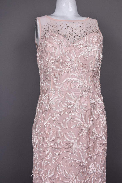 Ignite Evenings - 3530 Illusion Shoulders Embellished Trumpet Gown in Pink
