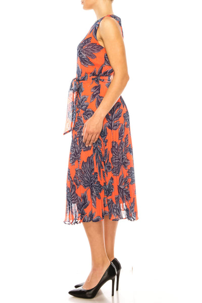 ILE Clothing CHP240 - Sleeveless Midi Print Dress Special Occasion Dresses