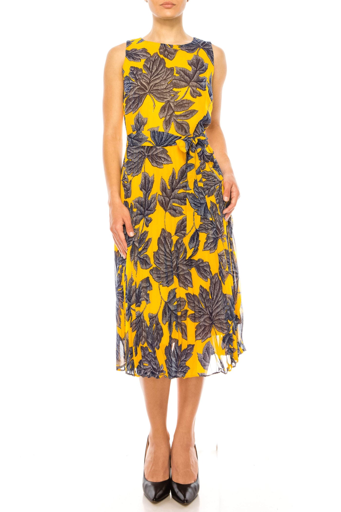 ILE Clothing CHP240 - Sleeveless Midi Print Dress Special Occasion Dresses