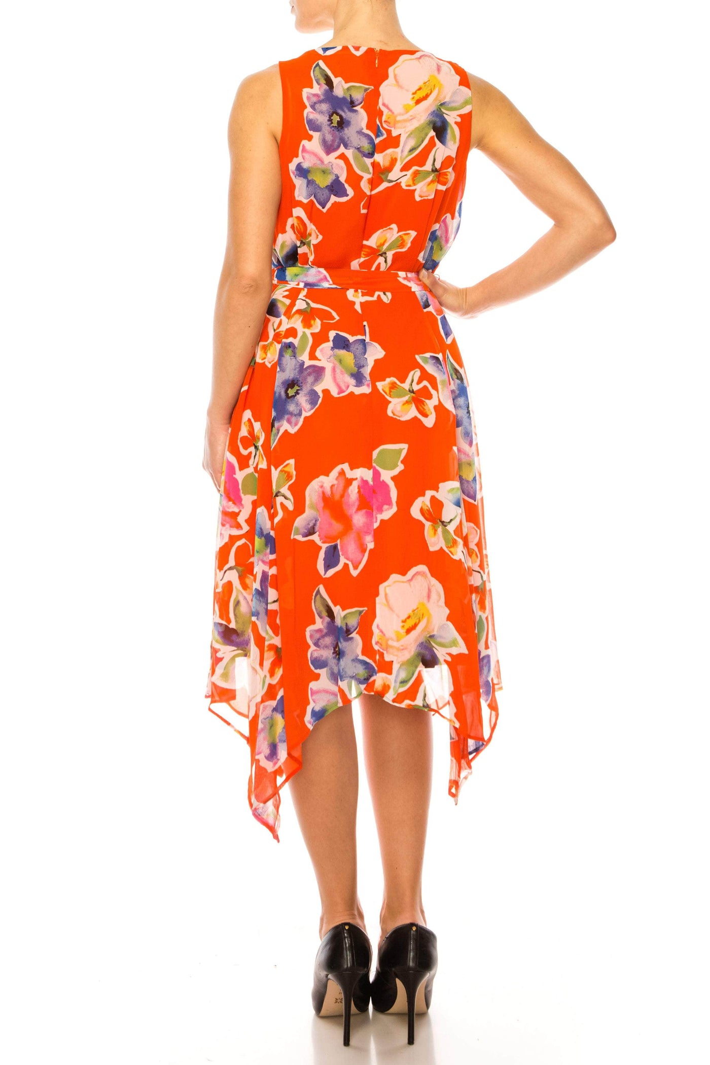 ILE Clothing CHP350 - Jewel Neck Floral Dress Special Occasion Dresses