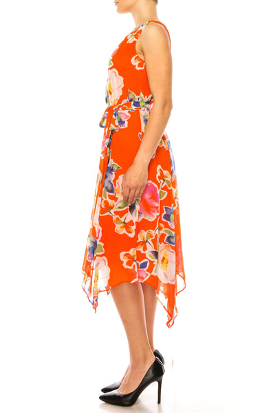 ILE Clothing CHP350 - Jewel Neck Floral Dress Special Occasion Dresses