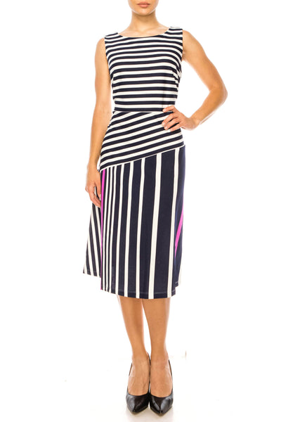 ILE Clothing SCP1326 - Sleeveless Striped Dress Special Occasion Dresses