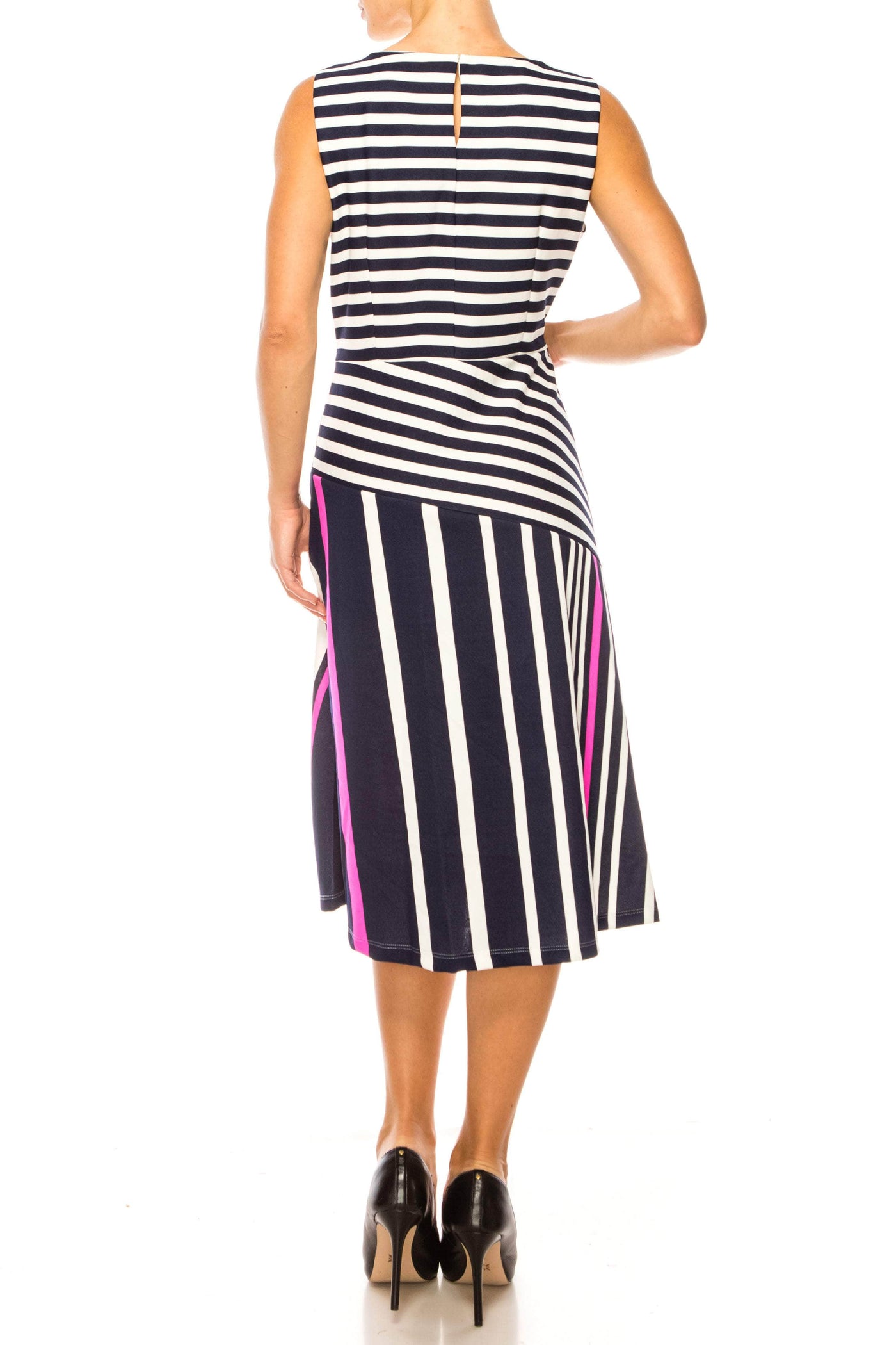 ILE Clothing SCP1326 - Sleeveless Striped Dress Special Occasion Dresses