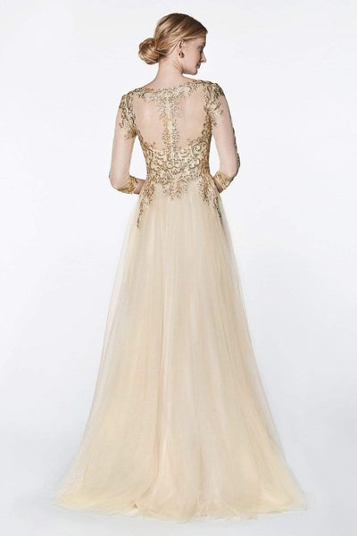 Cinderella Divine - OC003 Beaded Lace V-Neck Evening Dress Special Occasion Dress