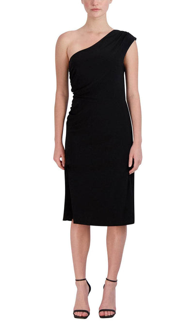 Immediate Apparel HV03D73 - Cap Sleeve Asymmetrical Formal Dress Formal Dres 0 / Black