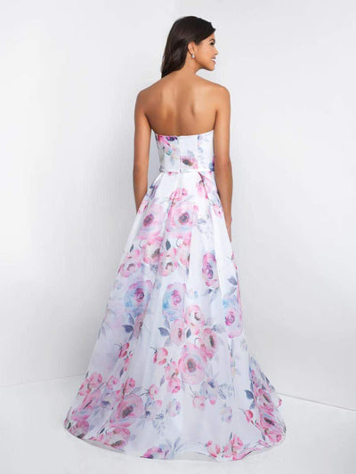 Intrigue - 429 Strapless Floral Belted Gown Special Occasion Dress