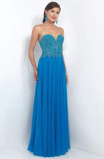 Intrigue - Shimmering Embellished Strapless A-line  Dress 173 Special Occasion Dress 0 / Ocean