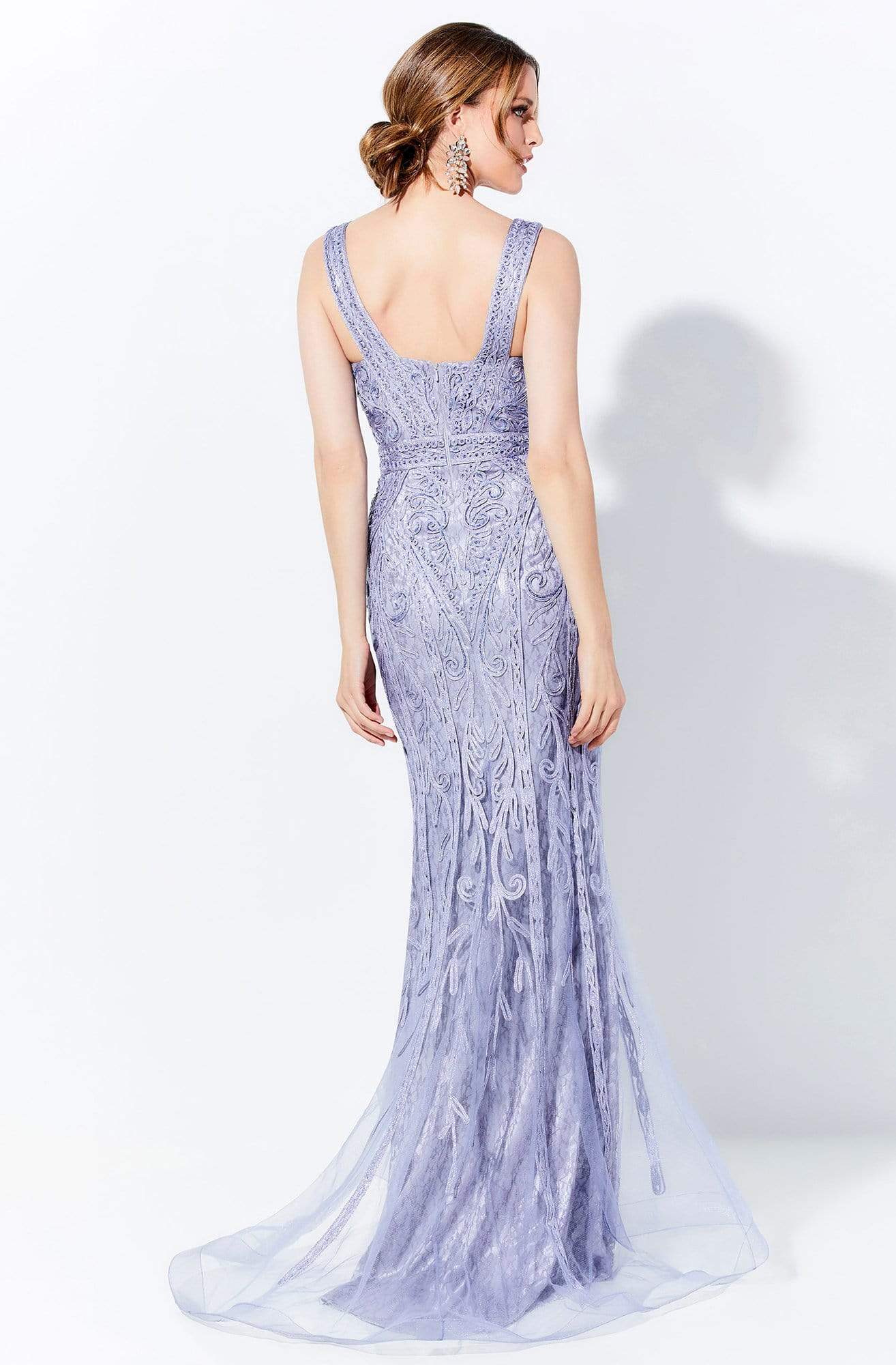 Ivonne D by Mon Cheri - 120D03W Embroidered V-Neck Long Dress Evening Dresses