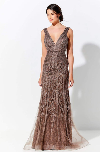 Ivonne D by Mon Cheri - 120D03W Embroidered V-Neck Long Dress Evening Dresses