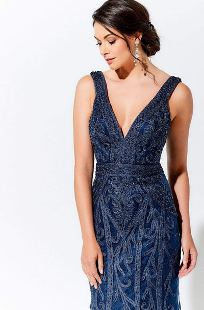 Ivonne D by Mon Cheri - 120D03W Embroidered V-Neck Long Dress Evening Dresses