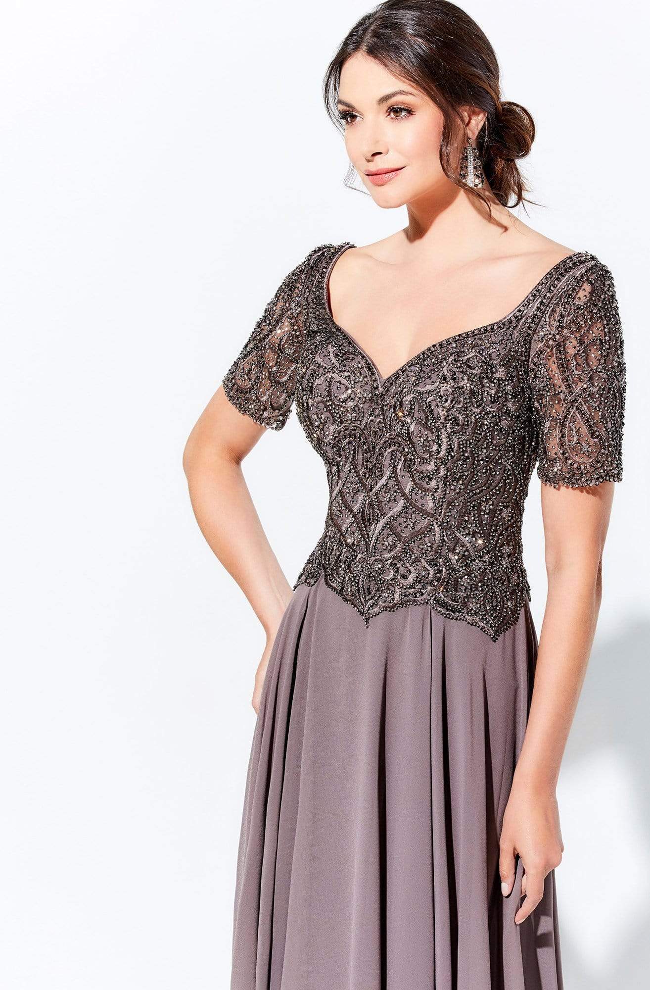 Ivonne D by Mon Cheri - 120D04W Beaded Long A-Line Dress Mother of the Bride Dresses