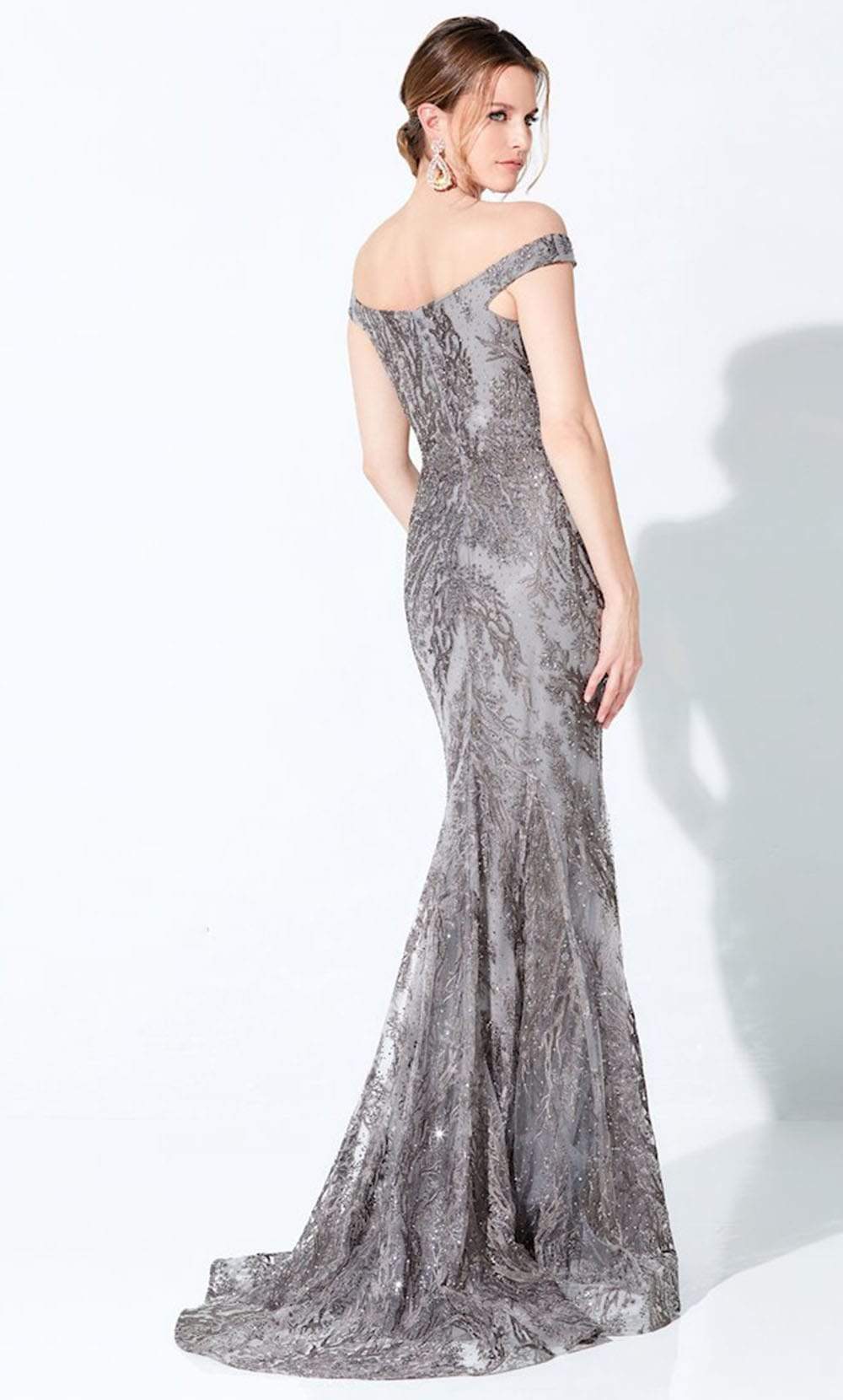 Ivonne D by Mon Cheri - 220D22 Embroidered Off-Shoulder Gown Evening Dresses