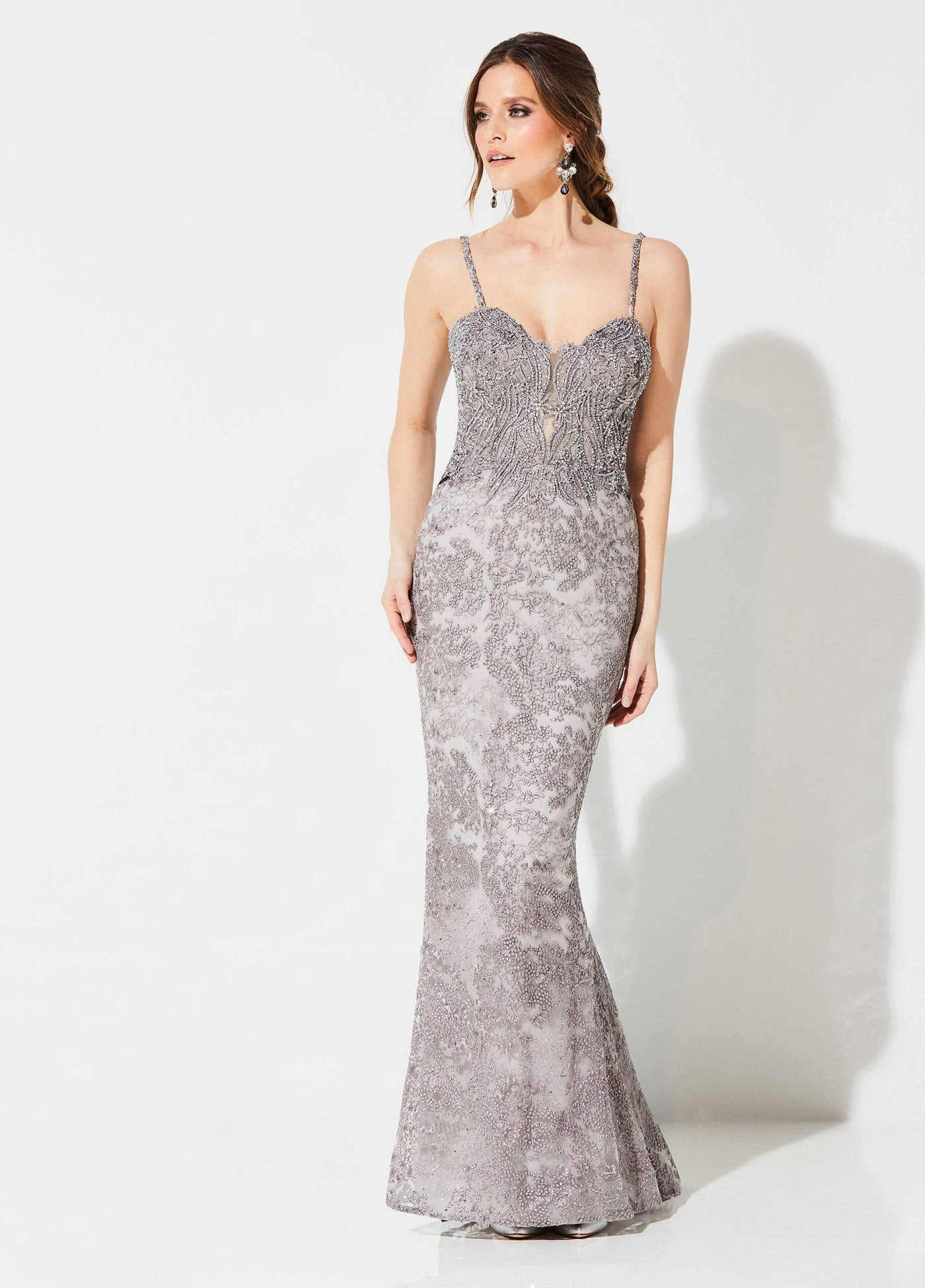 Ivonne D for Mon Cheri - 219D71 Embroidered Gown With Detachable Train Evening Dresses