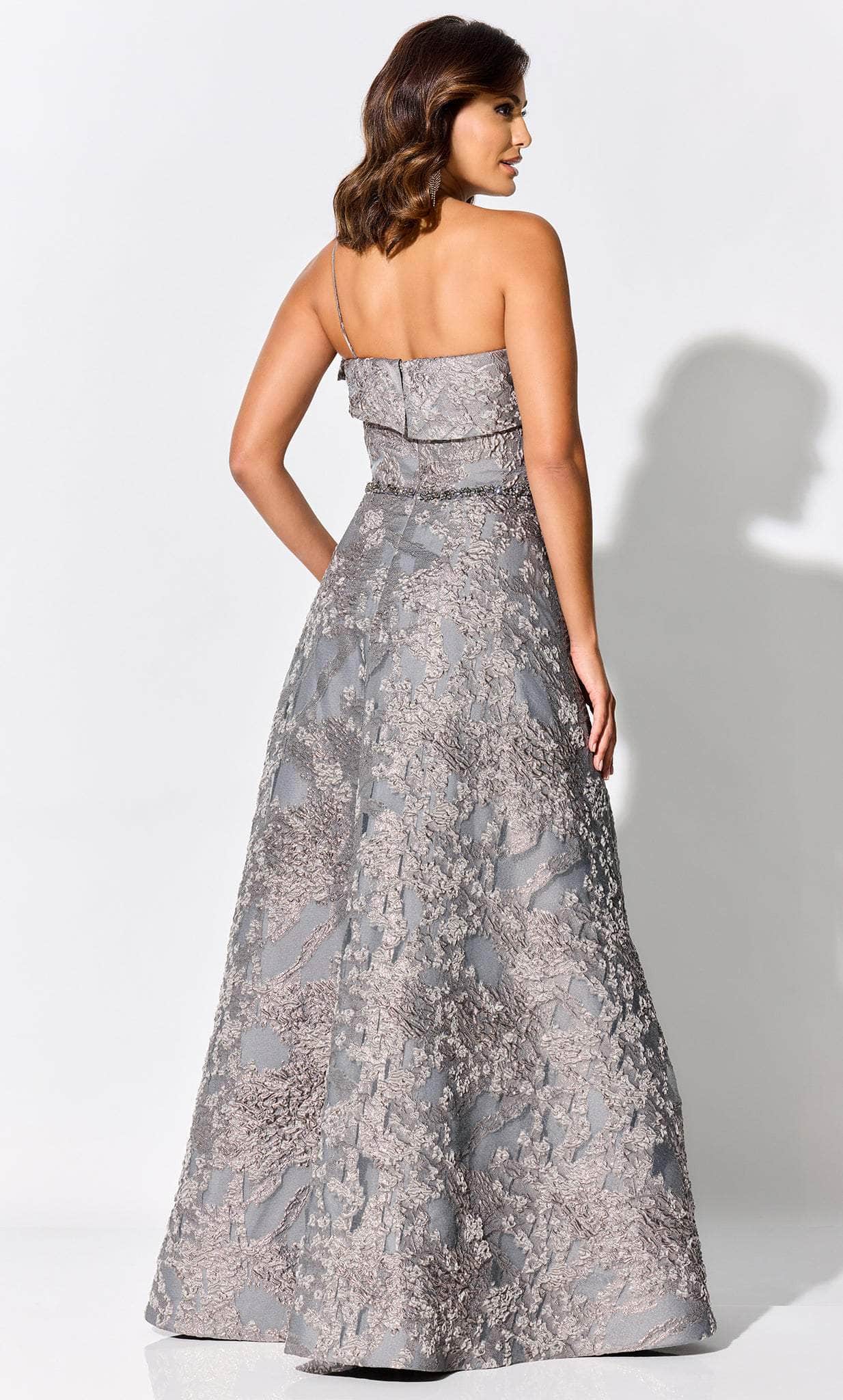 Ivonne D ID304 - Asymmetric Neck Brocade Evening Gown Special Occasion Dress