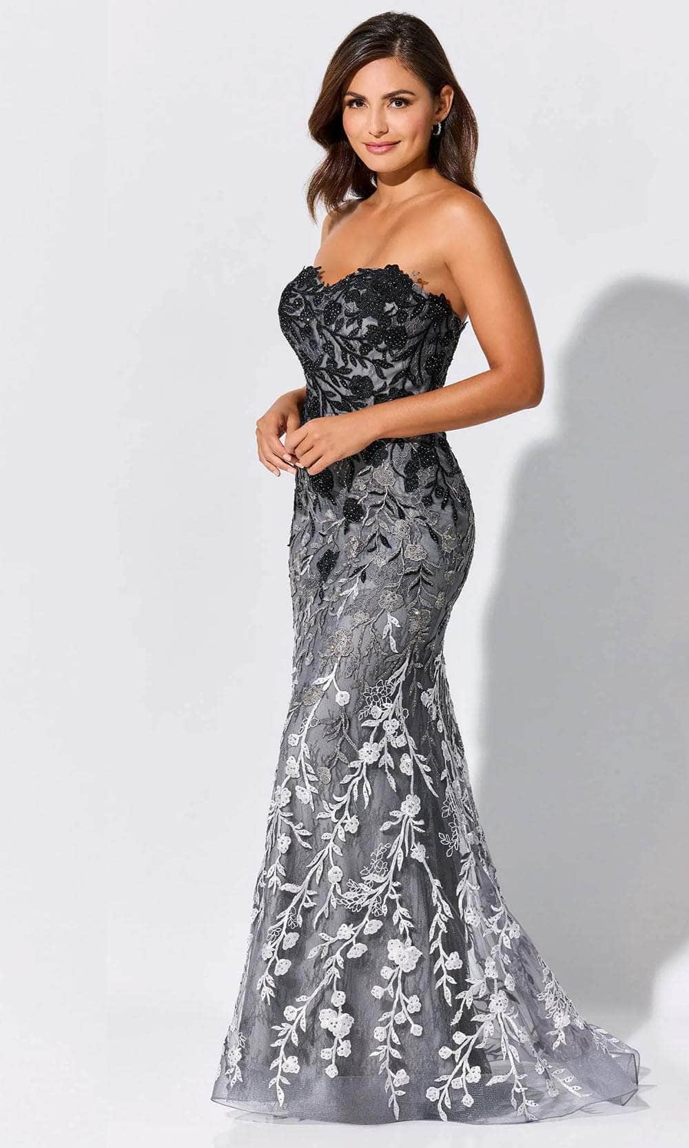 Ivonne-D ID316 - Ombre Lace Evening Dress 12 / Smoke Ivonne-D ID316 - Ombre Lace Evening Dress 12 / Smoke