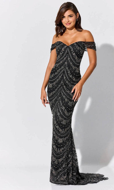 Ivonne-D ID319 - Mermaid Stone Accent Gown Prom Dresses XS / Black