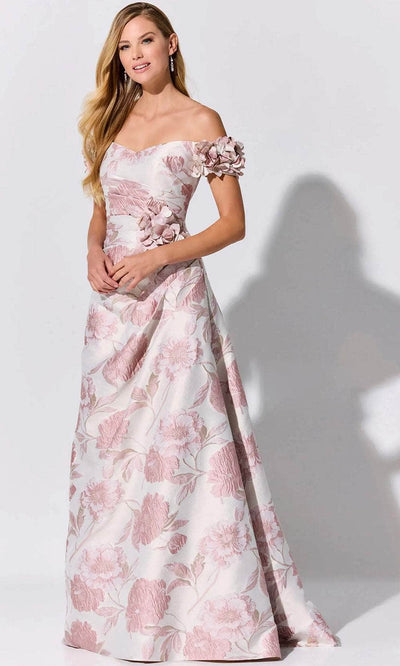 Ivonne-D ID325 - Floral Print Evening Dress Evening Dresses 4 / Blush